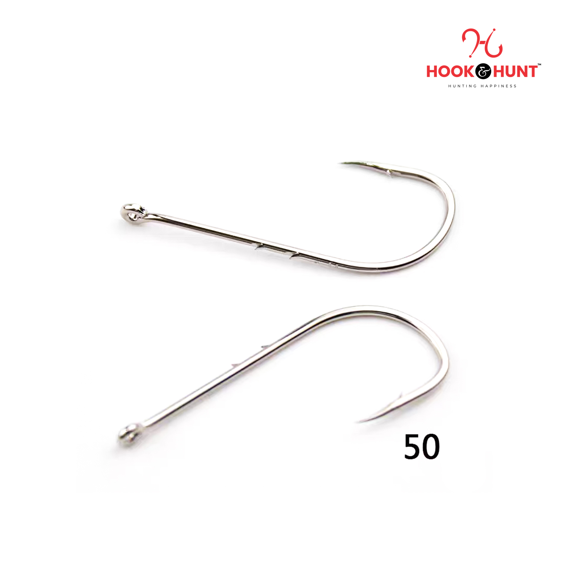 Picture of 12 Piece Hook & Hunt Double Barbed Tidal Fishing Hook Long Shank with Tube – Sea & Lure Fishing Barbed Hook (Size - 4/0)