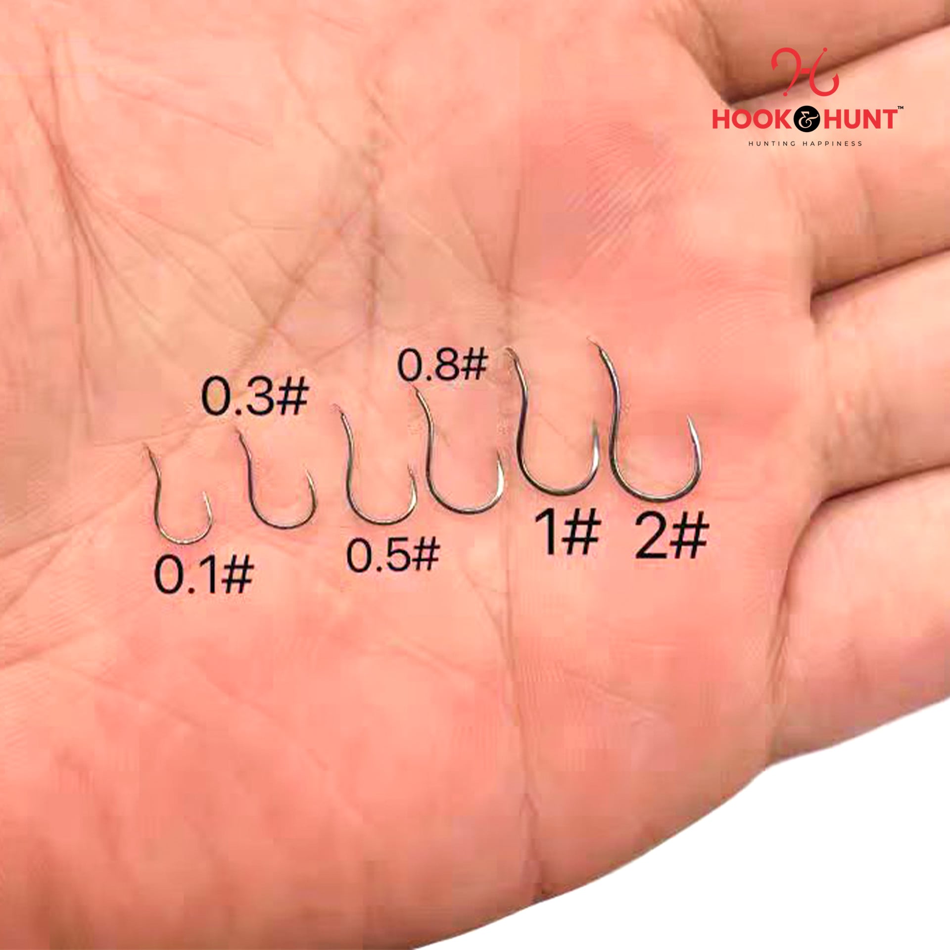 Picture of 10 Piece Hook & Hunt Crank Chinu Barbed Fishing Hook 0.1–11 – Thin Wire Improved Hook for Sea & Rock Fishing (Size - 0.1)