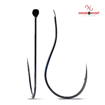 Picture of 10 Piece Hook & Hunt Crank Chinu Barbed Fishing Hook 0.1–11 – Thin Wire Improved Hook for Sea & Rock Fishing (Size - 8)