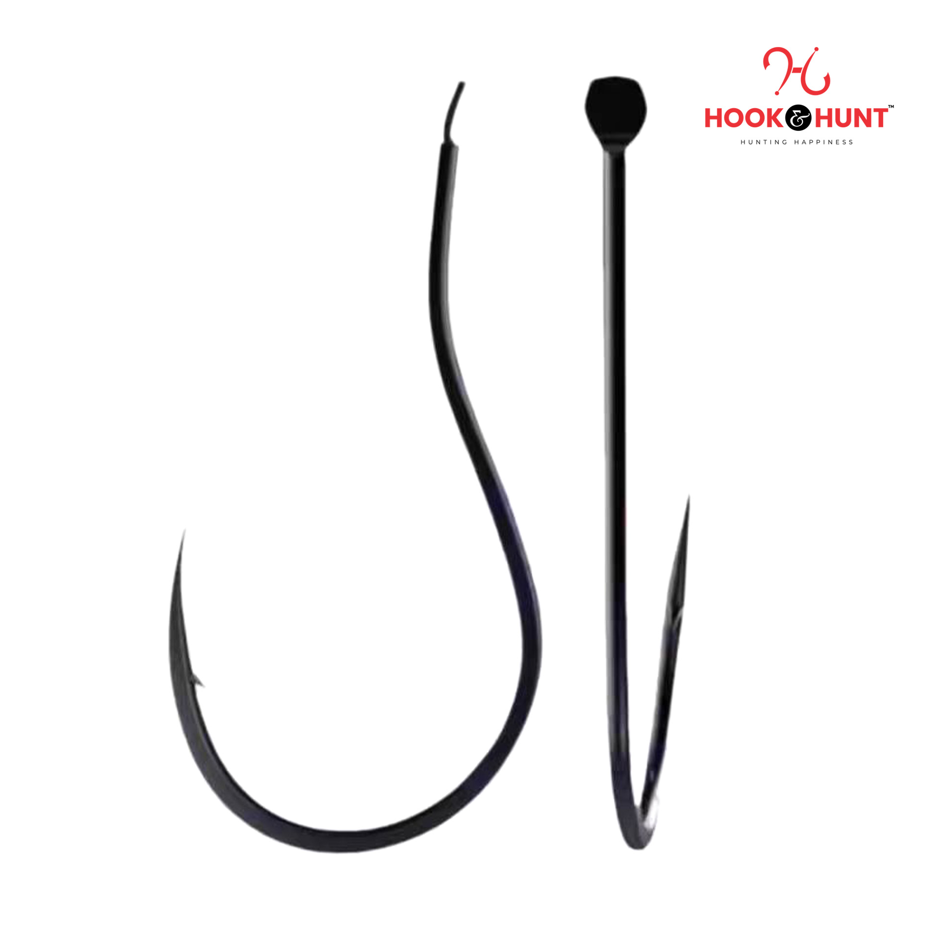 Picture of 10 Piece Hook & Hunt Crank Chinu Barbed Fishing Hook 0.1–11 – Thin Wire Improved Hook for Sea & Rock Fishing (Size - 8)