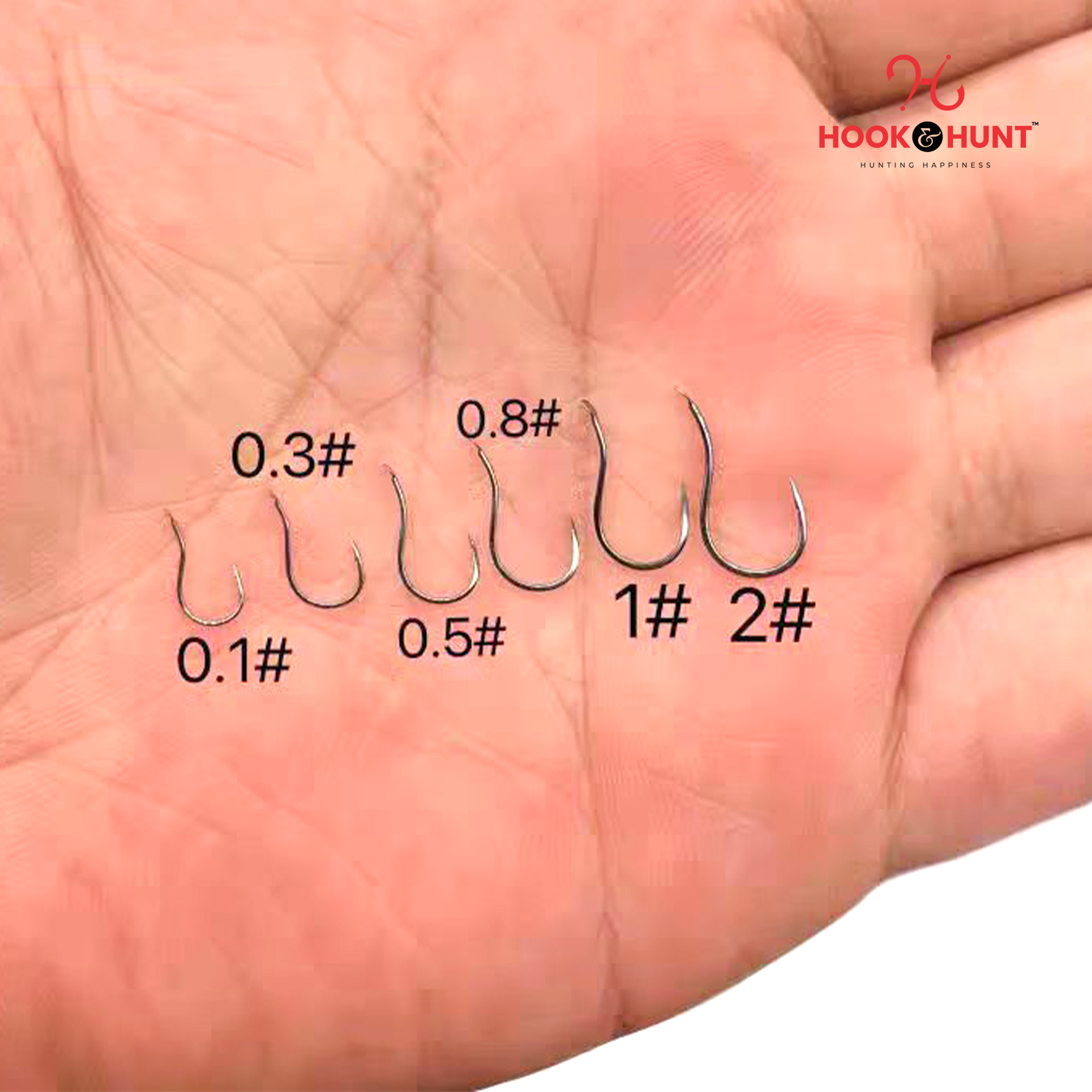 Picture of 10 Piece Hook & Hunt Crank Chinu Barbed Fishing Hook 0.1–11 – Thin Wire Improved Hook for Sea & Rock Fishing (Size - 10)