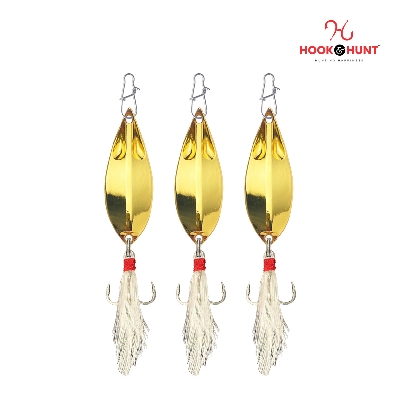 Picture of Hook & Hunt Zinc Alloy Spinner Lure (10 gm – 20 gm) – Long Cast Monster Spinner Hard Bait with Treble Hook & Feather (১০ গ্রাম)