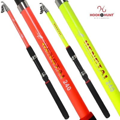 Picture of 240 cm Hook & Hunt Super Hard Fiberglass Sea Fishing Rod  – Telescopic Casting Rod for Ocean Beach & Long Distance Fishing (240 cm)