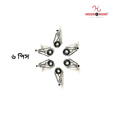 Picture of {1-Section Ring Guide/ Size- 2.2mm} Hook & Hunt Stainless Steel & Ceramic Fishing Rod Guides Set – Sea Rod Top Rings & Casting Rod Line Guides for Lure Fishing Accessories (০৬ পিস)