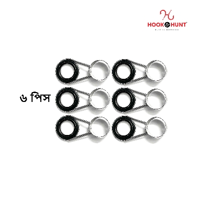 Picture of {5-Section Ring Guide/ Size-17.0mm} Hook & Hunt Stainless Steel & Ceramic Fishing Rod Guides Set – Sea Rod Top Rings & Casting Rod Line Guides for Lure Fishing Accessories (০৬ পিস)