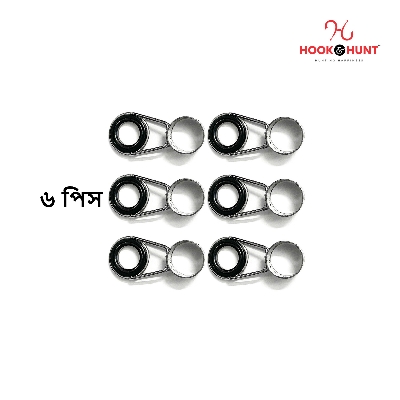 Picture of {4-Section Ring Guide/ Size-13.0mm} Hook & Hunt Stainless Steel & Ceramic Fishing Rod Guides Set – Sea Rod Top Rings & Casting Rod Line Guides for Lure Fishing Accessories (০৬ পিস)