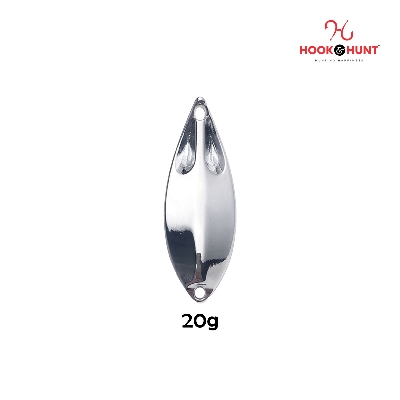 Picture of Hook & Hunt Zinc Alloy Spinner Lure 10gm / 15gm / 20gm – Long Cast Monster Spinner Hard Bait without Treble Hook & Feather (Silver Colour) (হুক  ছাড়া - ২০ গ্রাম)
