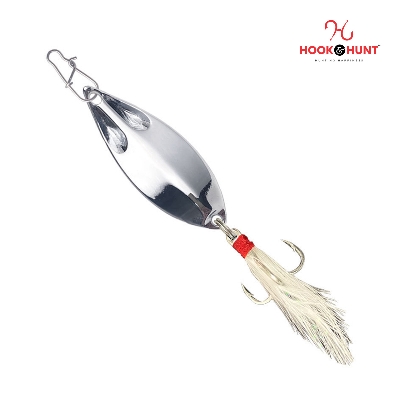 Picture of Hook & Hunt Zinc Alloy Spinner Lure 10gm / 15gm / 20gm – Long Cast Monster Spinner Hard Bait with Treble Hook & Feather (হুক সহ-  ১০ গ্রাম)