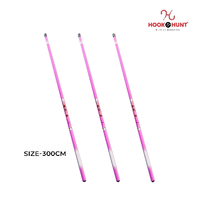 Picture of Pink Colour (300 – 450 cm) Hook & Hunt Carbon Short Section Stream Fishing Rod – Ultra Light Soft Tone Hand Rod for River & Stream Fishing (গোলাপী- 300cm)