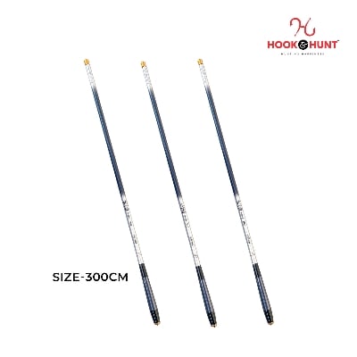 Picture of Hook & Hunt Ultra-Light Super Hard Carbon Stream Fishing Rod (300 – 540 cm) – Short Section 37-Action Hand Rod for Crucian Carp & Stream Fishing (কালো- 300cm)