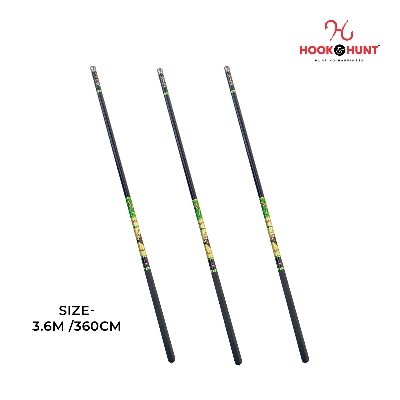 Picture of Multiple Colour (300 – 450 cm) Hook & Hunt Carbon Short Section Stream Fishing Rod – Ultra Light Soft Tone Hand Rod for River & Stream Fishing (সবুজ-  360cm)