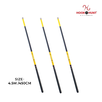 Picture of Multiple Colour (300 – 450 cm) Hook & Hunt Carbon Short Section Stream Fishing Rod – Ultra Light Soft Tone Hand Rod for River & Stream Fishing (হলুদ-  450cm)