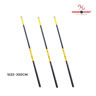 Picture of Yellow Colour (300 – 450 cm) Hook & Hunt Carbon Short Section Stream Fishing Rod – Ultra Light Soft Tone Hand Rod for River & Stream Fishing (হলুদ - 300cm)