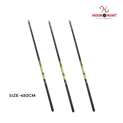 Picture of Green Colour (300 – 450 cm) Hook & Hunt Carbon Short Section Stream Fishing Rod – Ultra Light Soft Tone Hand Rod for River & Stream Fishing (সবুজ- 450cm)