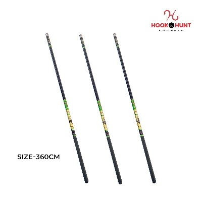 Picture of Green Colour (300 – 450 cm) Hook & Hunt Carbon Short Section Stream Fishing Rod – Ultra Light Soft Tone Hand Rod for River & Stream Fishing (সবুজ- 360cm)