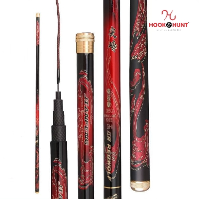 Picture of 01 Piece Ultra-Light Carbon Stream Fishing Rod {Size– 270 cm / 360 cm / 450 cm}– 19-Adjust Super Hard Hand Rod (450 cm)