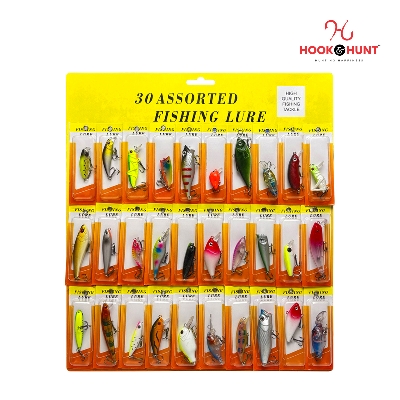Picture of Hook & Hunt 30 Pieces Spinner Fishing Lure Set – Metallic Spinner Treble Hook Hard Bait Artificial Lure Assorted Colors (যেকোন - ১৫ পিস)