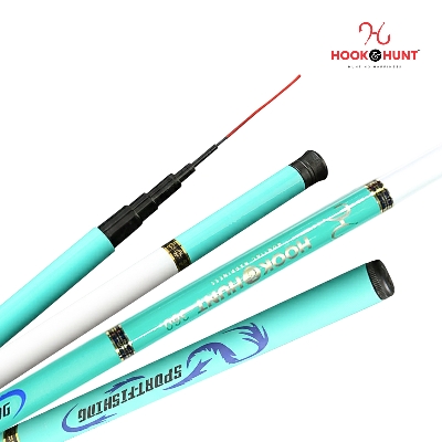 Picture of 540 cm Multiple Colour Fiberglass Stream Fishing Rod - Hook & Hunt Super Hard Lightweight Short Section Hand Rod (৫৪০ সেমি - আকাশী)