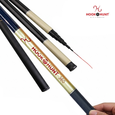 Picture of 360 cm Multiple Colour Fiberglass Stream Fishing Rod - Hook & Hunt Super Hard Lightweight Short Section Hand Rod (৩৬০ সেমি - সোনালী)