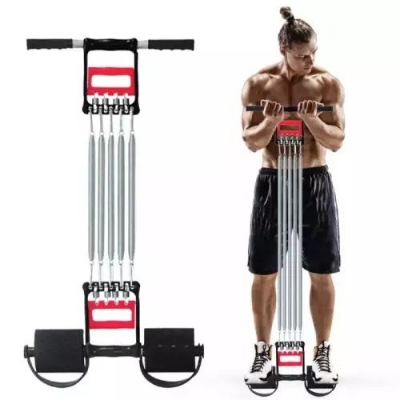 Picture of Chest Pull High Quality 5 Spring Chest Pull Chest expender Hand Grip Home Gym Equipment With Foot Padel And Hand Grip - Multicolor