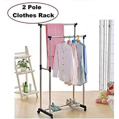 Picture of Double Pool Clothing Hanger Stand. Stainless Steel And Moving System - Not Specified