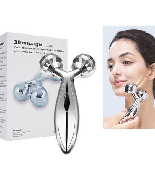 Picture of Y Shape 3D Body Face Massager Roller - Silver