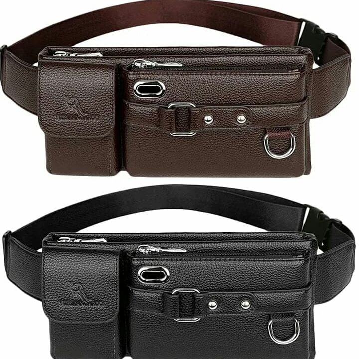 Picture of Indispensable -Louiswill Fashion Men Crossbody Bag Waist Bag Waist Pouch Men's Leather Belt Wallet Sling Bag Waterproof Chest Bag- Innovative