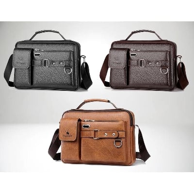 Picture of Men's PU Leather Shoulder Bag Fashion Male Real Cowhide Messenger Crossbody Bag Men Business Travel Handbag Boy Phone Bag