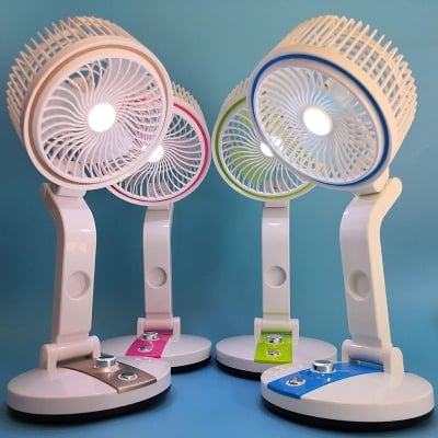 Picture of New USB Rechargeable Folding Fan With LED Light - Multicolor