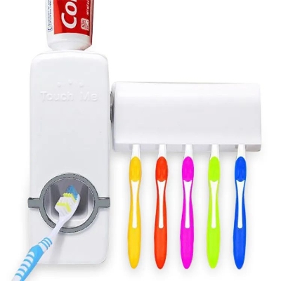 Picture of Automatic Toothpaste Dispenser Touch Me Toothpaste Dispenser With Toothbrush Holder - Multicolor