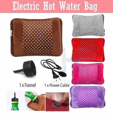 Picture of Electric Hot Water Bag Portable Hand Warmer Bag for winter - Multicolor