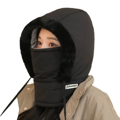 Picture of Premium Winter Cap Hooded Cap With Full Face Mask Warm Winter Cap Waterproof