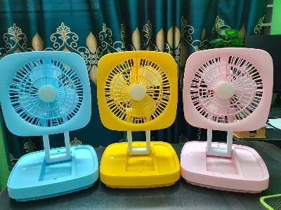 Picture of Foldable Rechargeable Fan With Light Table Fan - Multicolor