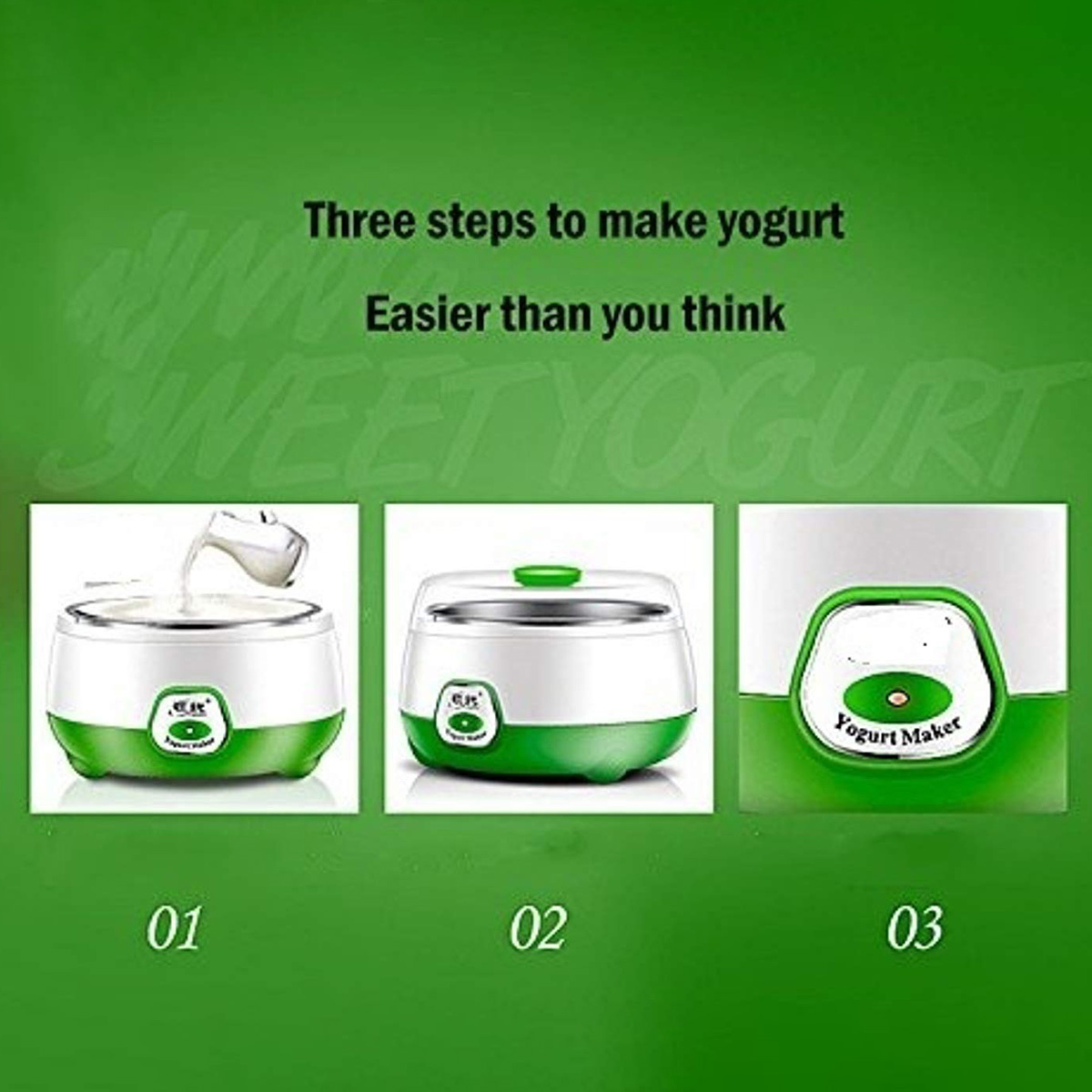 Picture of 15W Automatic Yogurt (Doi) Maker – 1L Capacity with 8–15 Hours Preparation, ABS + PP Material