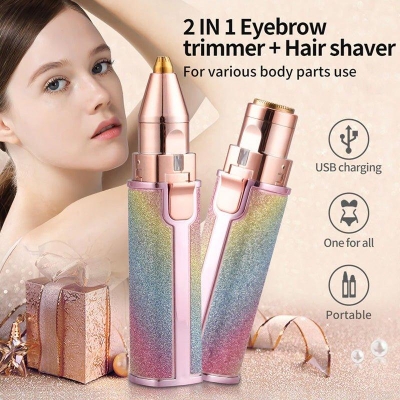 Picture of 2-in-1 Lady Shaver Flawless Eyebrow Trimmer -Multicolor