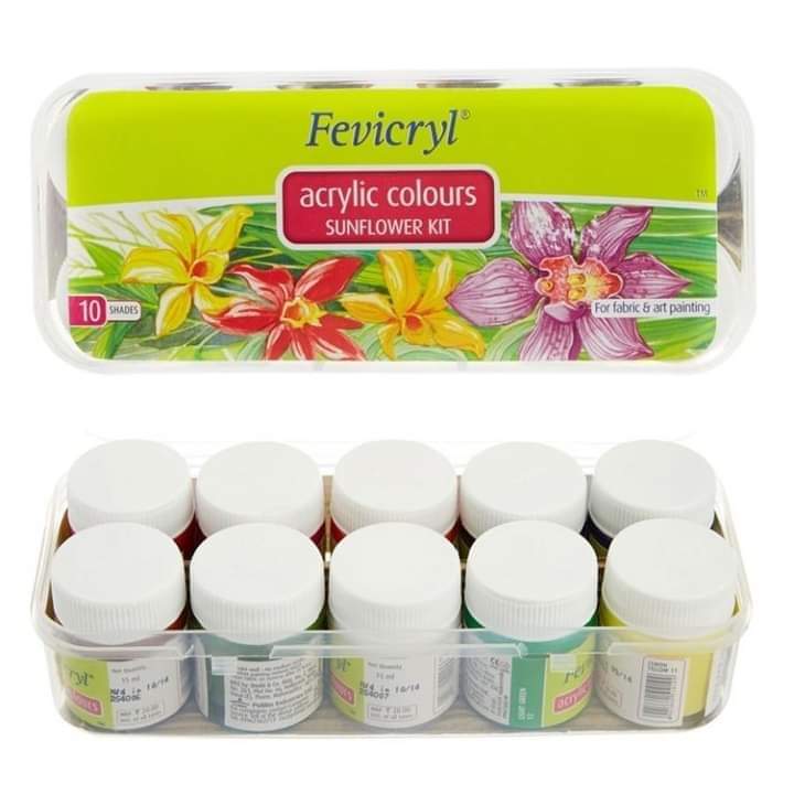 Picture of Fevicryl Acrylic Color-Sunflower Kit 150 Ml Box - Water Color -Multicolor