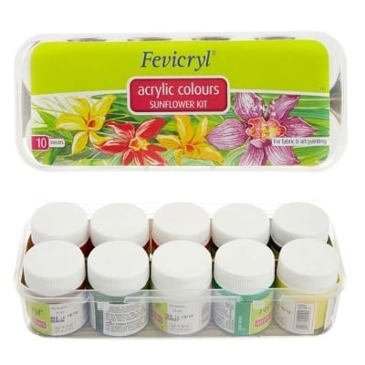 Picture of Fevicryl Acrylic Color-Sunflower Kit 150 Ml Box - Water Color -Multicolor