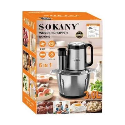Picture of Sokany 6 in 1 Wonder Chopper. blander, Multi-functional 800w 3L 3 Speeds Control 6 in 1 Electric Food Processor Meat Grinder, salad maker