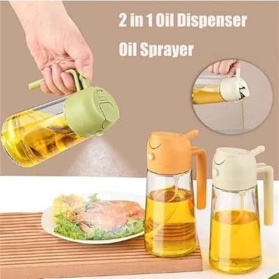 Picture of 2 in 1 Oil Sprayer and Oil Dispenser Bottle 500ml -Multicolor