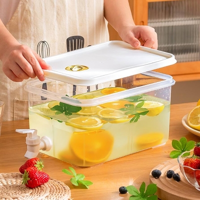 Picture of Drinks Dispenser with Tap, Water Dispenser for Refrigerator, Water Dispenser for Fridge with Tap and Filter, Cold Drink Container, Fridge Kettle for Parties, Daily Use
