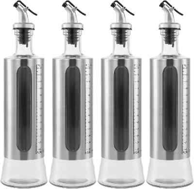 Picture of Kitchen Oil Jar Glass with Steel Cover Body 500ml -Grey