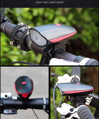 Picture of Waterproof Rechargeable 2-In-1 Bicycle Bike Light And Horn - Safety Essential For Cyclists In Various Colors