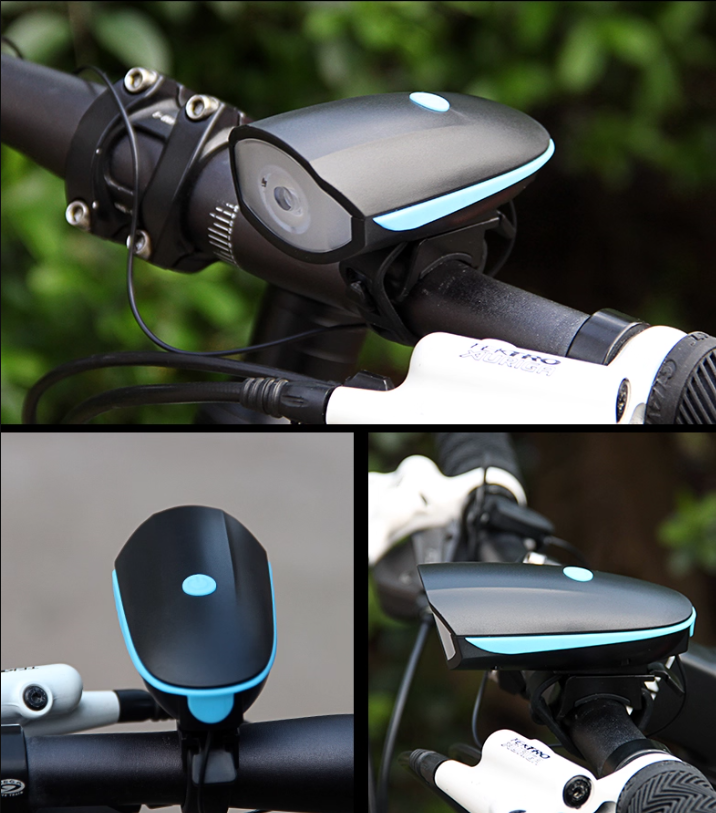 Picture of Waterproof Rechargeable 2-In-1 Bicycle Bike Light And Horn - Safety Essential For Cyclists In Various Colors