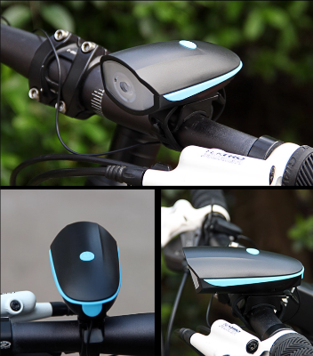 Picture of Waterproof Rechargeable 2-In-1 Bicycle Bike Light And Horn - Safety Essential For Cyclists In Various Colors