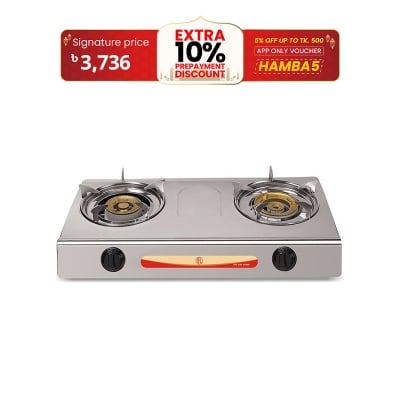 Picture of RFL Double Stainless Steel Auto Gas Stove 2-04 SRB (Cylinder Gas)