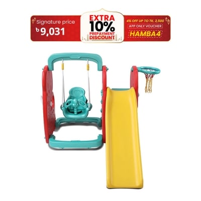 Picture of Elephant Combo Easy Set Up Playset for Indoor Outdoor Backyard, Easy to Store, Safe Toy for Toddler, Kids