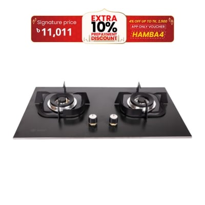 Picture of Gazi Smiss Double Gas Stove Made by High Quality Ceramic Marble Body and Brass Burner Cap- EG-B744M -(Best Price)