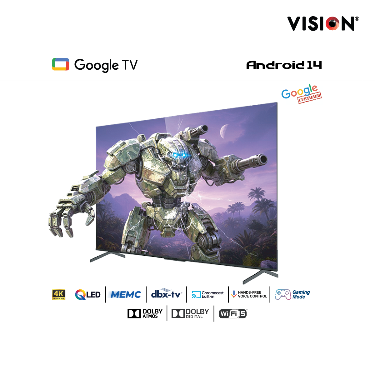 Picture of Vision 75” Mini QLED Google TV 4K MX6 Galaxy Ultra