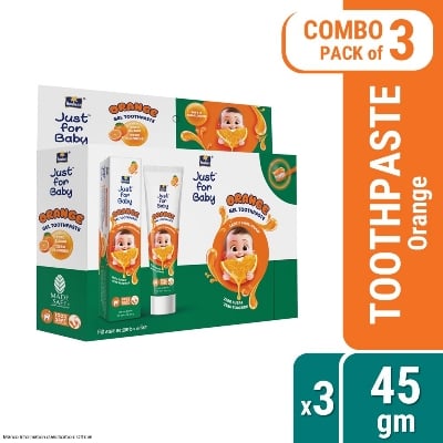 Picture of Parachute Just for Baby - Baby Gel Toothpaste 45g (Orange) - Pack of 3