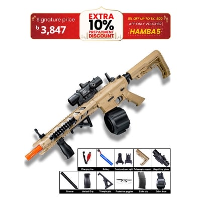 Picture of Electric M4 Gel Ball Blaster Manual/Auto Firing Toy Rifle w/ 60 Feet Range
